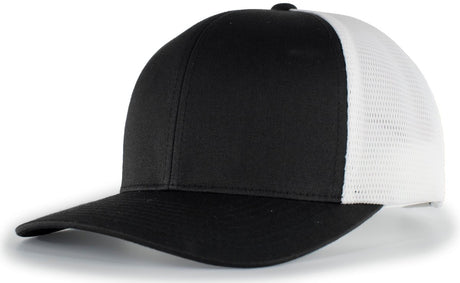 Pacific Headwear Trucker PacFlex Snapback Cap - Pacific Headwear P151 BLACK/WHITE/BLACK OS