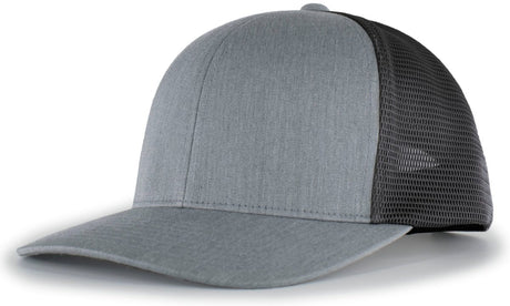 Pacific Headwear Trucker PacFlex Snapback Cap - Pacific Headwear P151 HEATHER GREY/LT CHARCOAL/HEATH OS