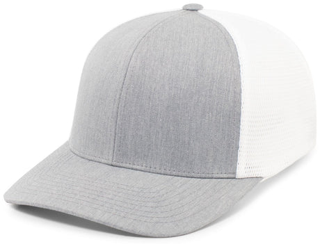 Pacific Headwear Trucker PacFlex Snapback Cap - Pacific Headwear P151 HEATHER GREY/WHITE/HEATHER GRE OS