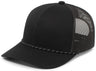 Pacific Headwear Trucker Snapback Braid Cap 104BR BLACK OS