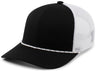 Pacific Headwear Trucker Snapback Braid Cap 104BR BLACK/WHITE/BLACK OS