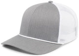Pacific Headwear Trucker Snapback Braid Cap 104BR HEATHER GREY/WHITE/HEATHER GRE OS