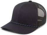 Pacific Headwear Trucker Snapback Braid Cap 104BR NAVY OS