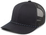 Pacific Headwear Trucker Snapback Braid Cap 104BR NAVY OS
