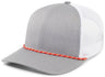 Pacific Headwear Trucker Snapback Braid Cap 104BR RED/HEATHER GREY/WHITE OS