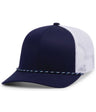 Pacific Headwear Trucker Snapback Braid Cap 104BR TRUE NAVY/WHITE/TRUE NAVY OS