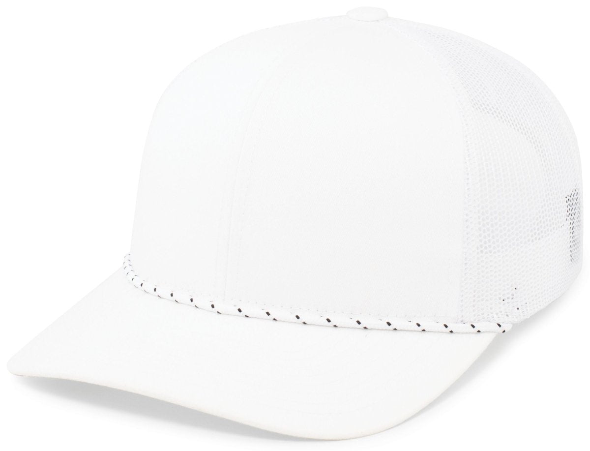 Pacific Headwear Trucker Snapback Braid Cap 104BR WHITE OS