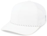 Pacific Headwear Trucker Snapback Braid Cap 104BR WHITE OS