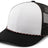 Pacific Headwear Trucker Snapback Braid Cap 104BR WHITE/BLACK/BLACK OS