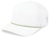 Pacific Headwear Trucker Snapback Braid Cap 104BR WHITE/MOSS GREEN OS