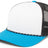 Pacific Headwear Trucker Snapback Braid Cap 104BR WHITE/NAVY/PANTHER TEAL OS