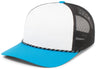 Pacific Headwear Trucker Snapback Braid Cap 104BR WHITE/NAVY/PANTHER TEAL OS