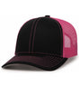Pacific Headwear Trucker Snapback Cap | Pacific Headwear 104C Black/Pink/Black OSFM Caps