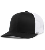 Pacific Headwear Trucker Snapback Cap | Pacific Headwear 104C Black/White/Black OSFM Caps