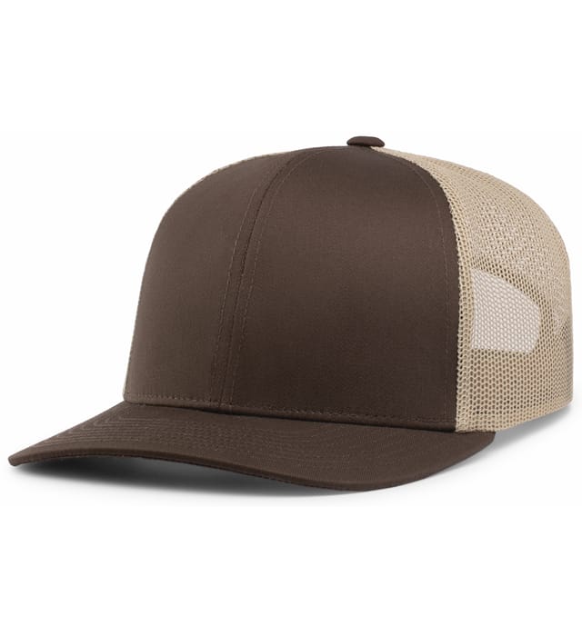Pacific Headwear Trucker Snapback Cap | Pacific Headwear 104C Brown/Khaki/Brown OSFM Caps