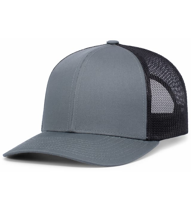 Pacific Headwear Trucker Snapback Cap | Pacific Headwear 104C Graphite/Black/Graphite OSFM Caps