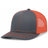 Pacific Headwear Trucker Snapback Cap | Pacific Headwear 104C Graphite/Neon Orange/Graphite OSFM Caps