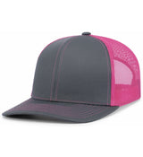 Pacific Headwear Trucker Snapback Cap | Pacific Headwear 104C Graphite/Pink/Graphite OSFM Caps