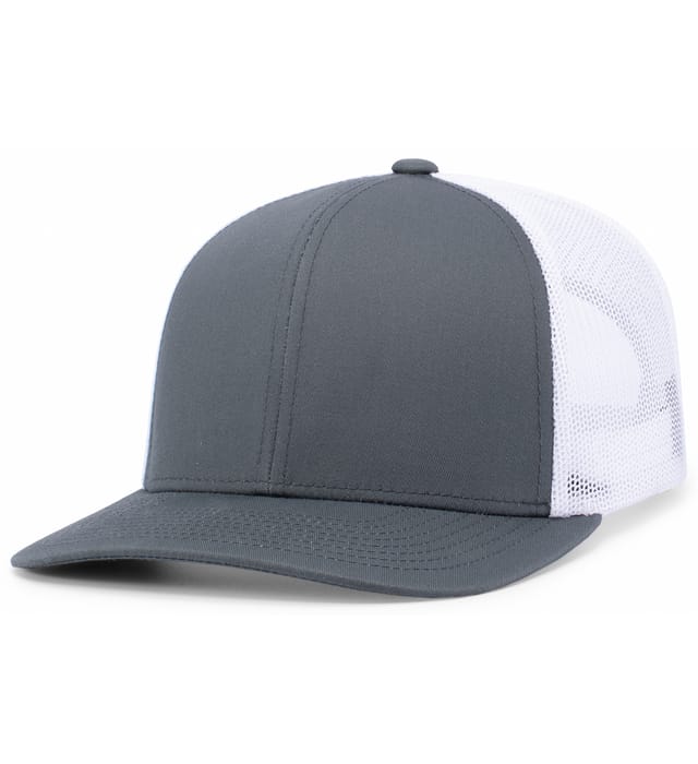 Pacific Headwear Trucker Snapback Cap | Pacific Headwear 104C Graphite/White/Graphite OSFM Caps