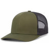 Pacific Headwear Trucker Snapback Cap | Pacific Headwear 104C Moss Green/Lt Charcoal/Moss Green OSFM Caps