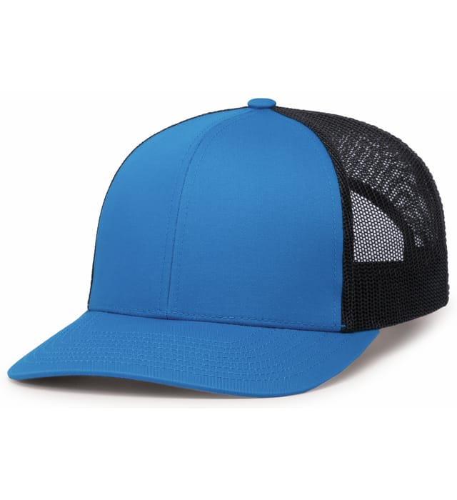Pacific Headwear Trucker Snapback Cap | Pacific Headwear 104C Panther Teal/Light Charcoal/Panther Teal OSFM Caps