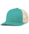 Pacific Headwear Trucker Snapback Cap | Pacific Headwear 104C Teal/Beige/Teal OSFM Caps