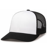 Pacific Headwear Trucker Snapback Cap | Pacific Headwear 104C White / Black OSFM Caps