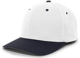 Pacific Headwear Twill Stretchfit Cap 430C WHITE/NAVY S/M