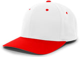 Pacific Headwear Twill Stretchfit Cap 430C WHITE/RED S/M