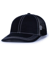 Pacific Headwear Vintage Trucker Snapback Cap - Pacific Headwear V67 BLACK OS