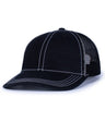 Pacific Headwear Vintage Trucker Snapback Cap - Pacific Headwear V67 BLACK OS