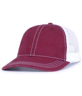 Pacific Headwear Vintage Trucker Snapback Cap - Pacific Headwear V67 CARDINAL/WHITE/CARDINAL OS