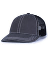 Pacific Headwear Vintage Trucker Snapback Cap - Pacific Headwear V67 CHARCOAL/BLACK/CHARCOAL OS