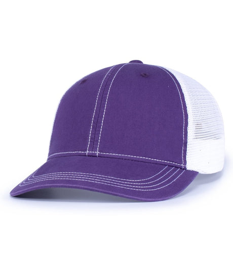 Pacific Headwear Vintage Trucker Snapback Cap - Pacific Headwear V67 PURPLE/WHITE/PURPLE OS