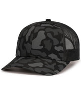 Pacific Headwear WEEKENDER DUCK CAMO TRUCKER SNAPBACK CAP - Pacific Headwear P686 BLACKOUT/LT CHARCOAL/BLACKOUT OS