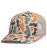 Pacific Headwear WEEKENDER DUCK CAMO TRUCKER SNAPBACK CAP - Pacific Headwear P686 BLAZE CAMO/KHAKI/BLAZE CAMO OS