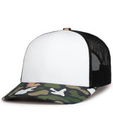 Pacific Headwear WEEKENDER DUCK CAMO TRUCKER SNAPBACK CAP - Pacific Headwear P686 WHITE/LT CHARCOAL/BAYOU OS
