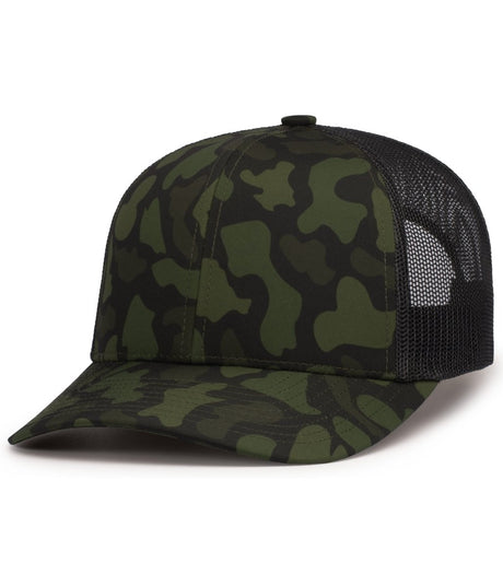 Pacific Headwear WEEKENDER DUCK CAMO TRUCKER SNAPBACK CAP - Pacific Headwear P686 WOODLAND/LT CHARCOAL/WOODLAND OS