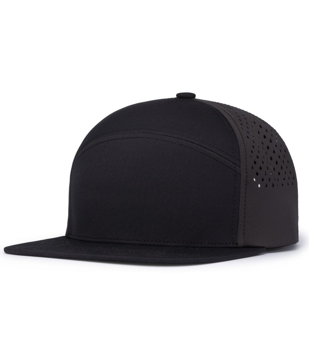Pacific Headwear WEEKENDER PERFORATED 6 - PANEL ARCH CAP - Pacific Headwear P788 BLACK/CHARCOAL/BLACK OS