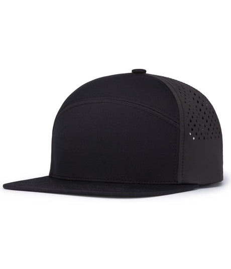 Pacific Headwear WEEKENDER PERFORATED 6 - PANEL ARCH CAP - Pacific Headwear P788 BLACK/CHARCOAL/BLACK OS
