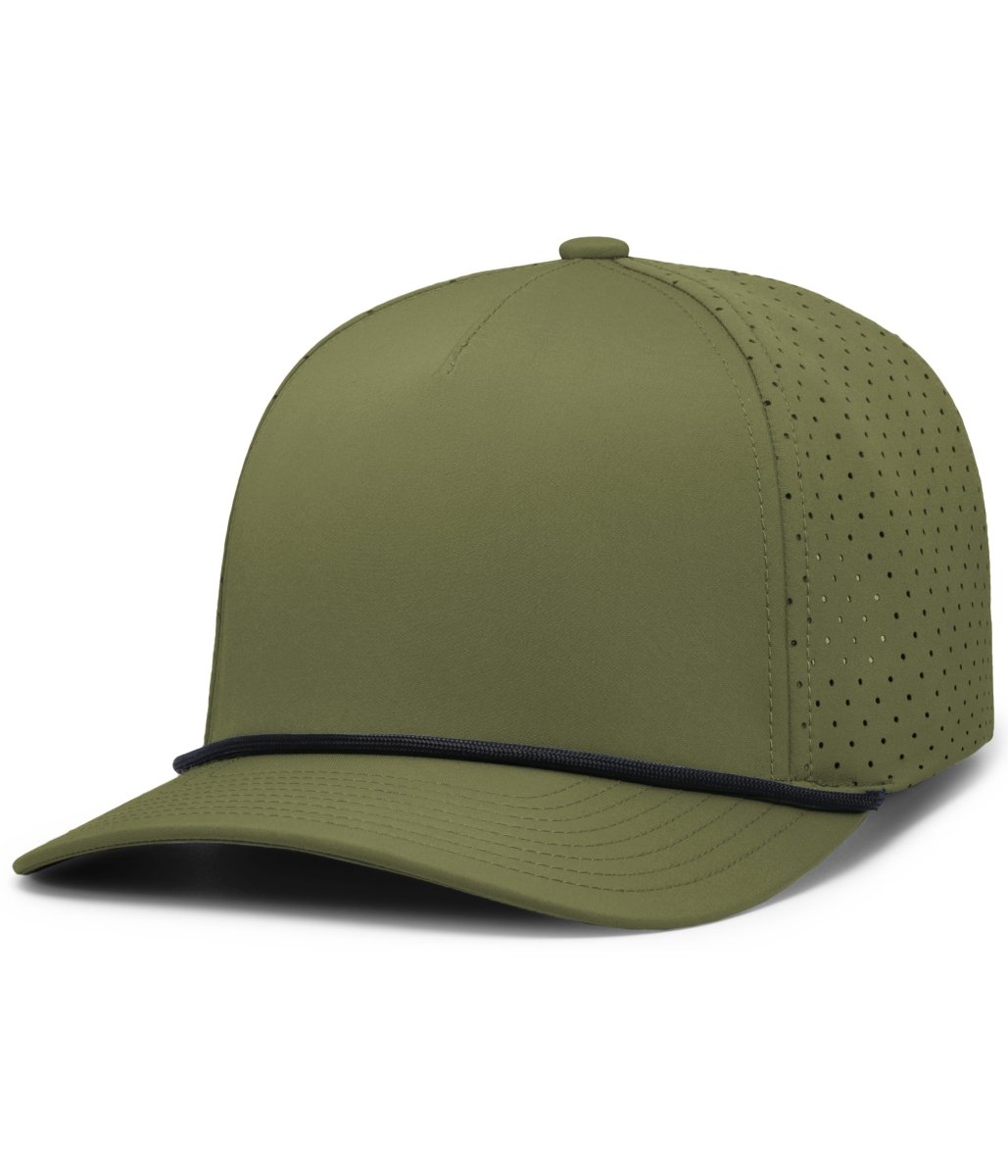Pacific Headwear Weekender Perforated Snapback Cap - Pacific Headwear P424 MOSS/BLK OS