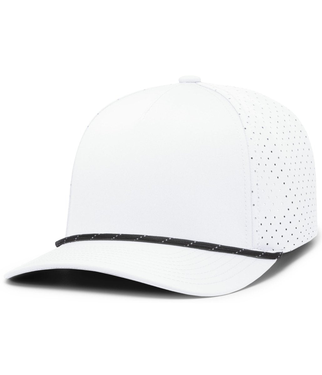 Pacific Headwear Weekender Perforated Snapback Cap - Pacific Headwear P424 WHITE/BLACK/WHITE OS