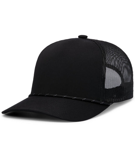Pacific Headwear Weekender Trucker Cap - Pacific Headwear P423 BLACK/BLACK/WHITE OS