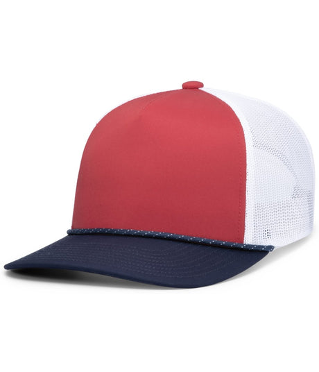 Pacific Headwear Weekender Trucker Cap - Pacific Headwear P423 RED/WHITE/NAVY OS