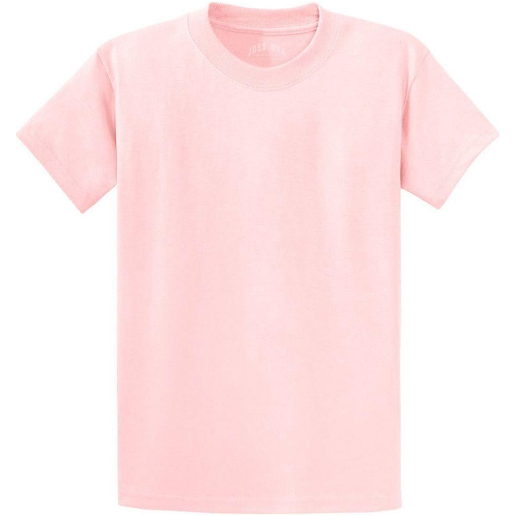 Men's Durable 100% Heavyweight Cotton T-Shirts in Regular, Big, and Tall Sizes-PalePink T-Shirts Joe's USA Pale Pink Small
