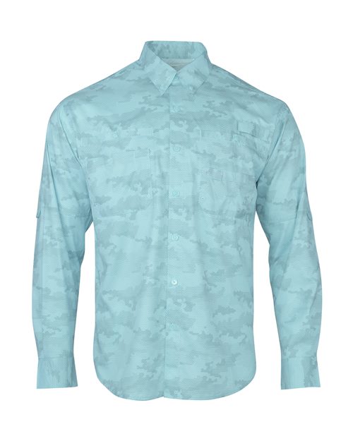 Paragon Men's Buxton Sublimated Fishing Shirt - Paragon 709 Aqua Blue S