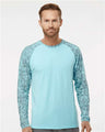 Paragon Men's Panama Colorblocked Long Sleeve T-Shirt - Paragon 231 Grey Aqua Water XS Long Sleeve T-Shirts