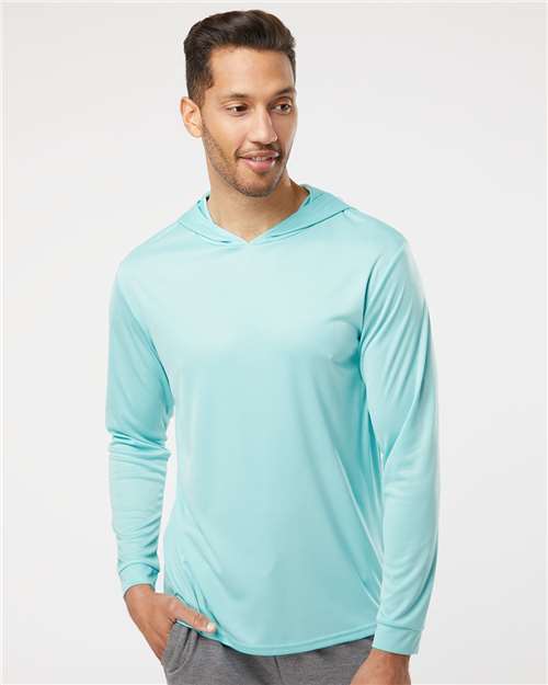 Paragon Unisex Bahama Performance Hooded Long Sleeve T-Shirt - Paragon 220 Aqua Blue XS Long Sleeve T-Shirts
