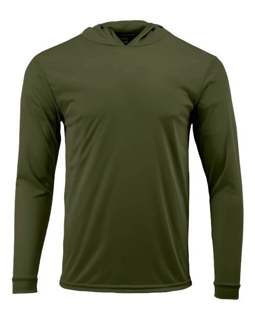 Paragon Unisex Bahama Performance Hooded Long Sleeve T-Shirt - Paragon 220 Olive Green XS Long Sleeve T-Shirts