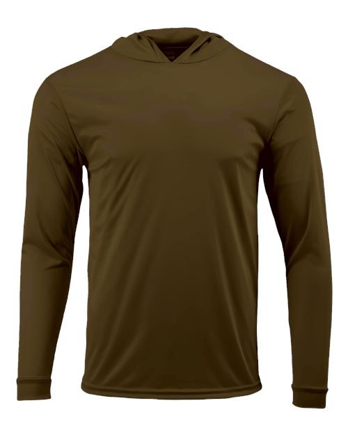 Paragon Unisex Bahama Performance Hooded Long Sleeve T-Shirt - Paragon 220 Woodland Brown XS Long Sleeve T-Shirts